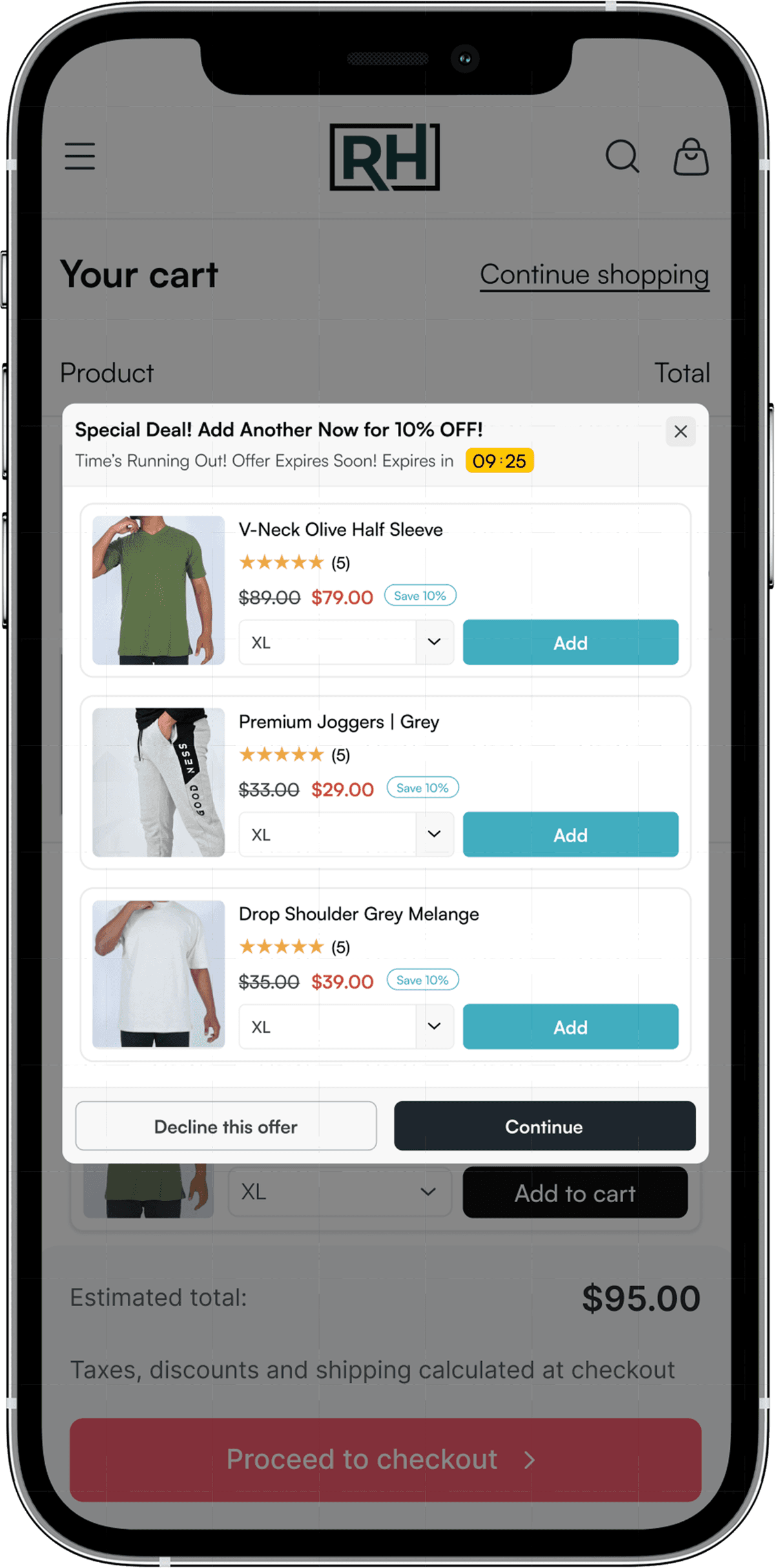 Upsell stage preview