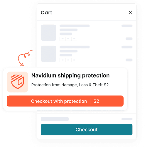 Navidium shipping protection widget in cart