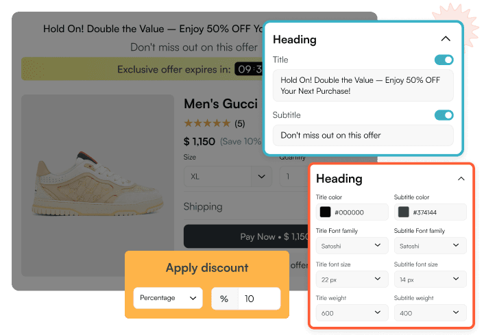 Full Control Over Your Upsells